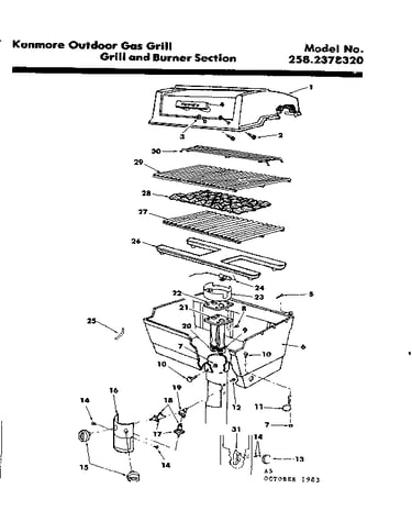 Grill and burner section