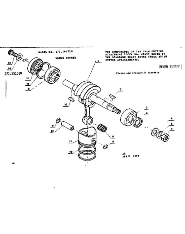 Piston and crankshaft assembly