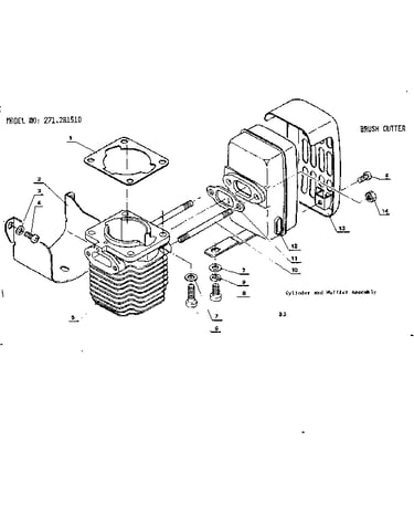 Cylinder and muffler assembly