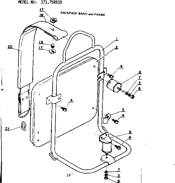 Backpack band and frame