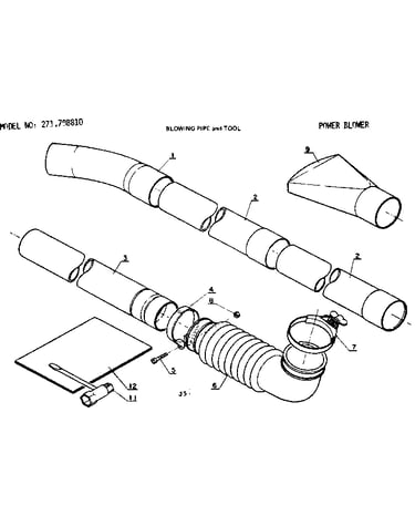 Blowing pipe and tool