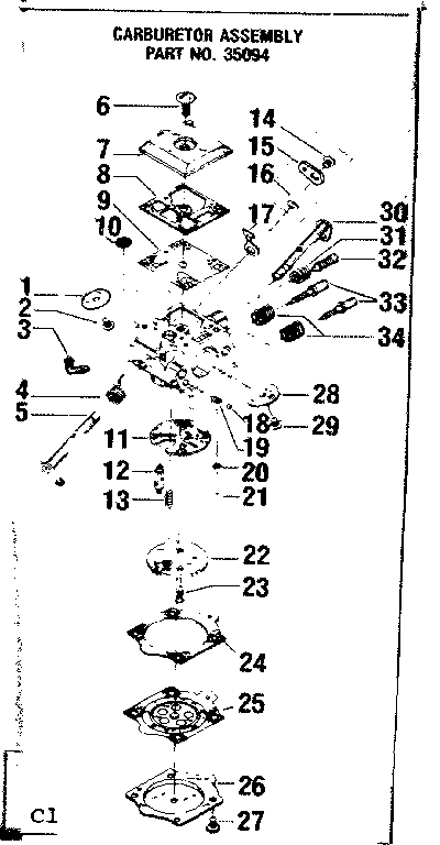 16 INCH/CARBURETOR ASSEMBLY