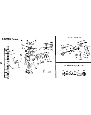 Pump/hand gun/multijet nozzle