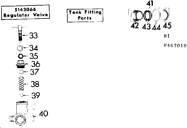 Regulator valve and tank fittings