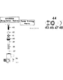 Regulator valve and tank fitting parts