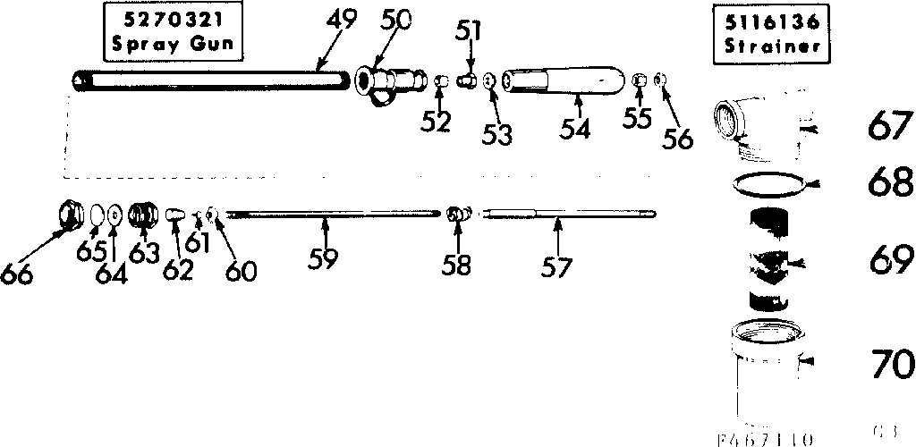 SPRAY GUN AND STRAINER