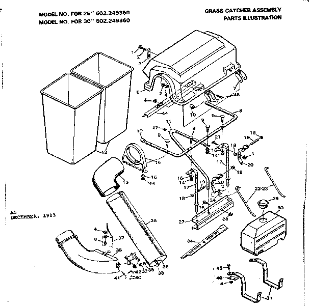 Bin and chute assembly