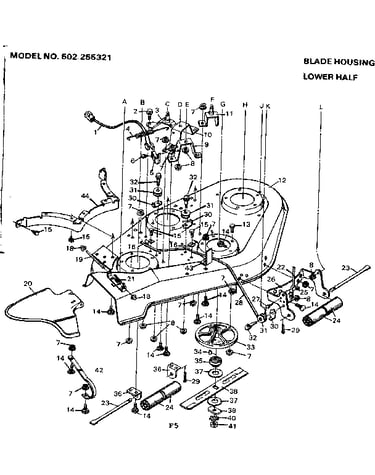 Blade housing lower half