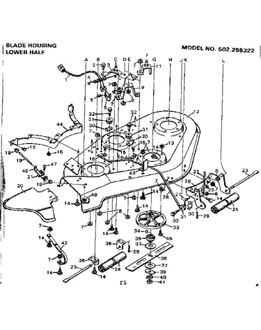 Blade housing lower half