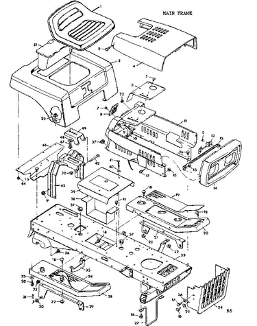 10 lawn tractor/main frame