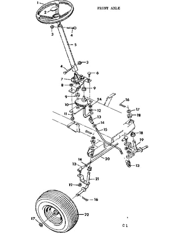 10 lawn tractor/front axle