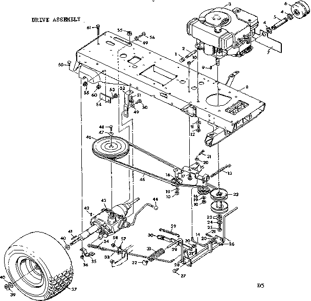 10 lawn tractor/drive assembly
