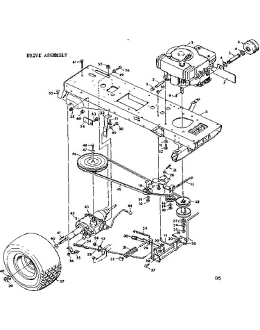 10 lawn tractor/drive assembly