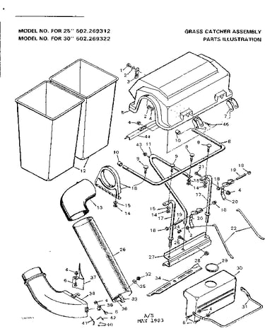 Bin/ hood and chute