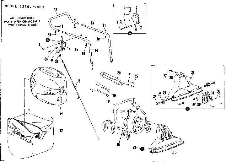 Bag and handle assembly