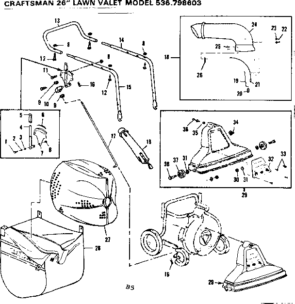 Bag and handle assembly