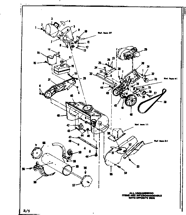 Auger housing and engine assembly