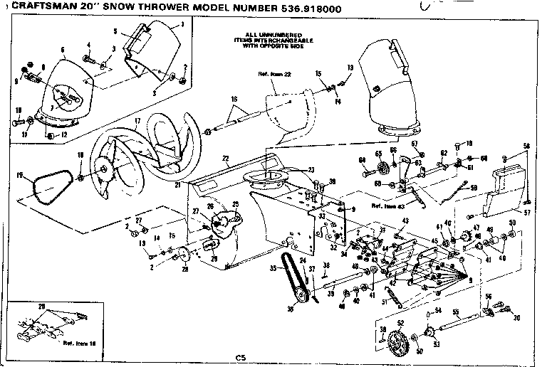Chute and impeller