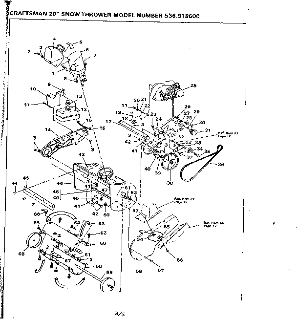 AUGER HOUSING  AND ENGINE