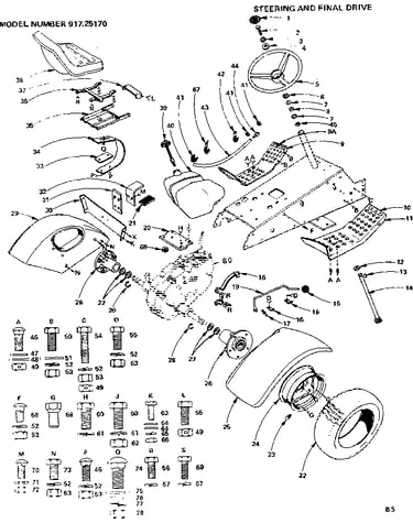 6 garden tractor/steering and final drive