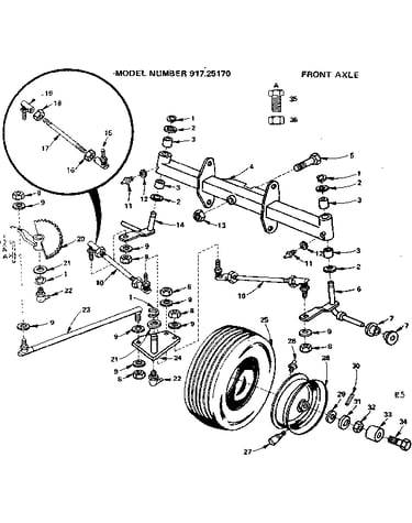 6 garden tractor/front axle