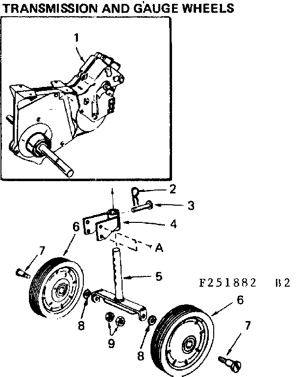 Transmission and gage wheel