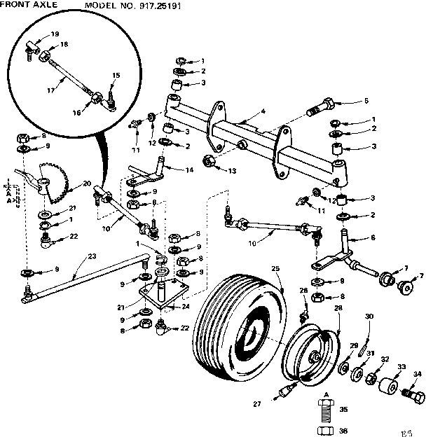 6 twin garden tractor/front axle