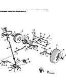 Steering front axle and wheels