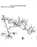 16 lawn tractor/steering front axle and wheels