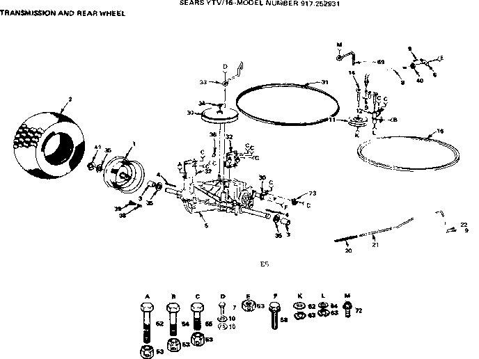 16/transmission & rear wheel