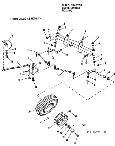 Front axle assembly