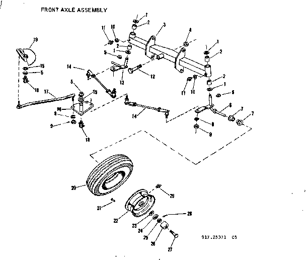 Front axle assembly
