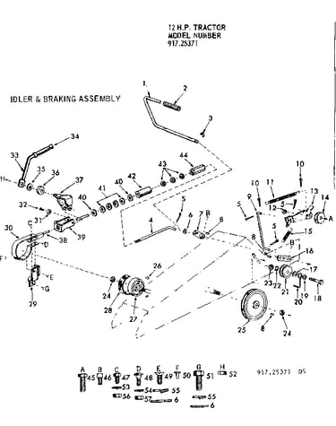 Idler & braking assembly