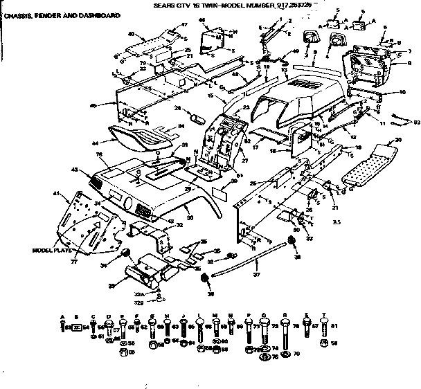 Chassis, fender and dashboard