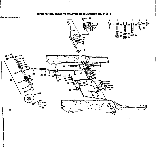 18 hydrodrive tractor/brake assembly
