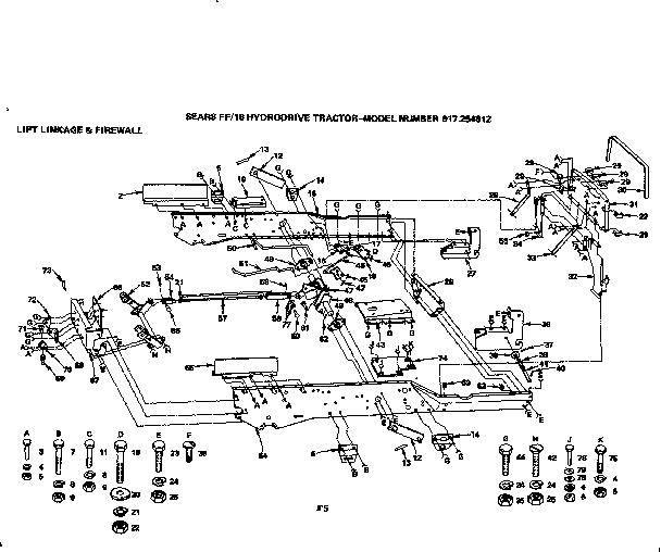 18 hydrodrive tractor/lift linkage & firewall