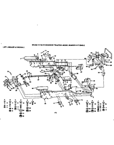 18 hydrodrive tractor/lift linkage & firewall