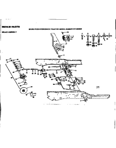 20 hydrodrive tractor/brake assembly