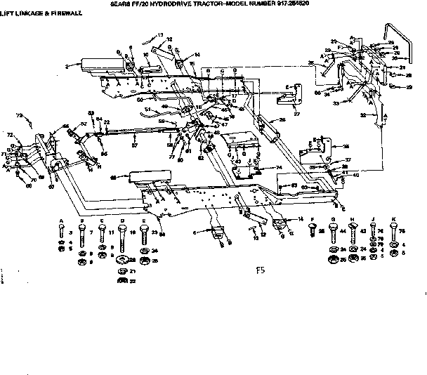 20 hydrodrive tractor/lift linkage & firewall