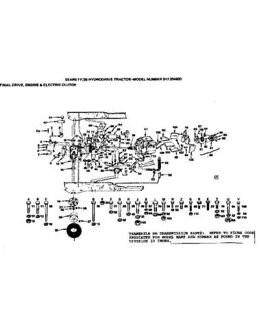 20 hydrodrive tractor/final drive, engine & electrical clutc