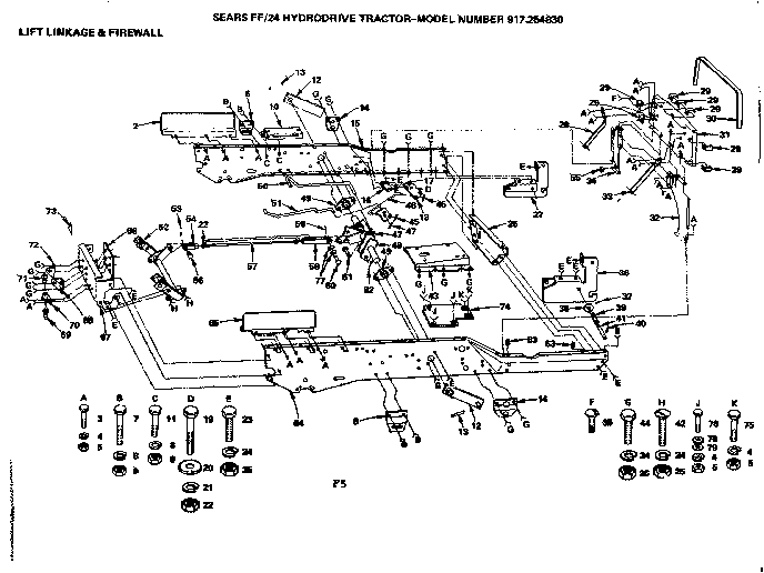 24 HYDRODRIVE TRACTOR/LIFT LINKAGE & FIREWALL