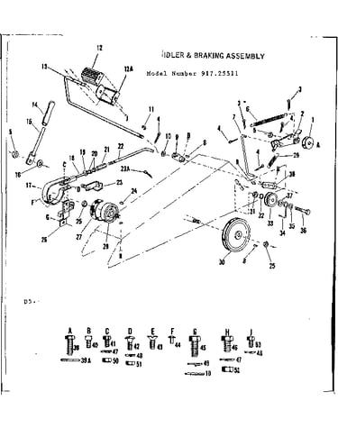 Idler & braking assembly