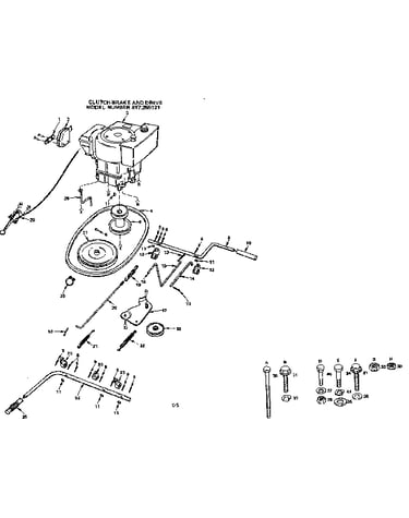 36 lawn tractor/clutch brake and drive