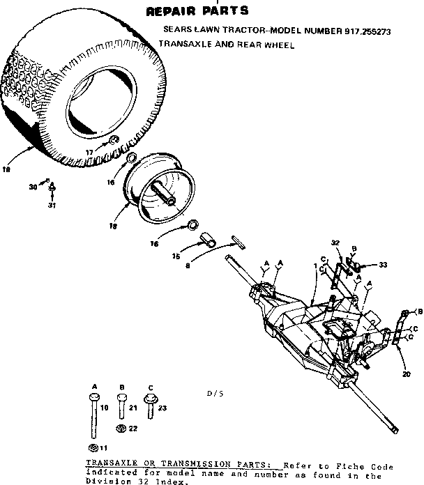 Transaxle and rear wheel