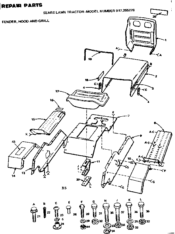 FENDER HOOD AND GRILL