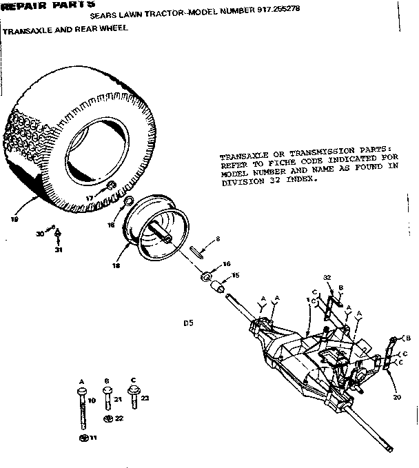 TRANSAXLE AND REAR WHEEL