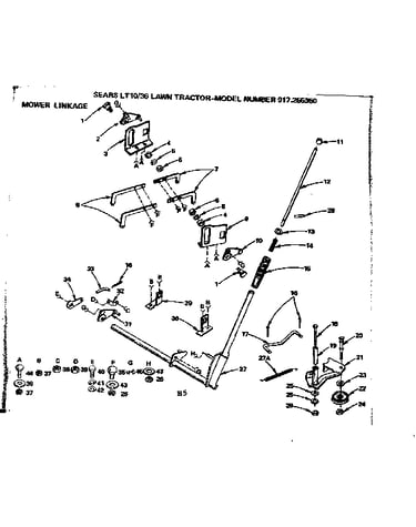 36 lawn tractor/mower linkage