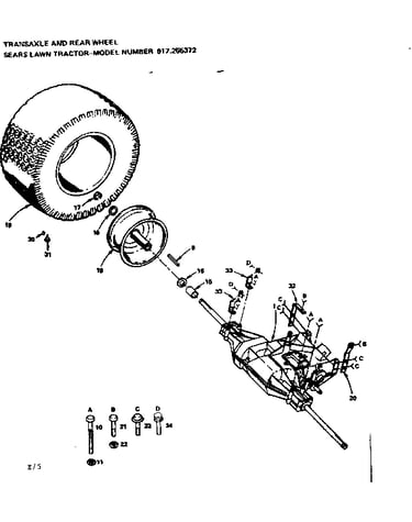Transaxle and rear wheel