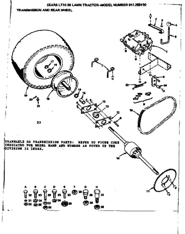 Transmission and rear wheel