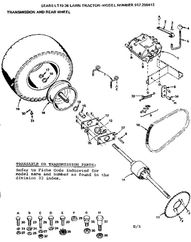 Transmission and rear wheel